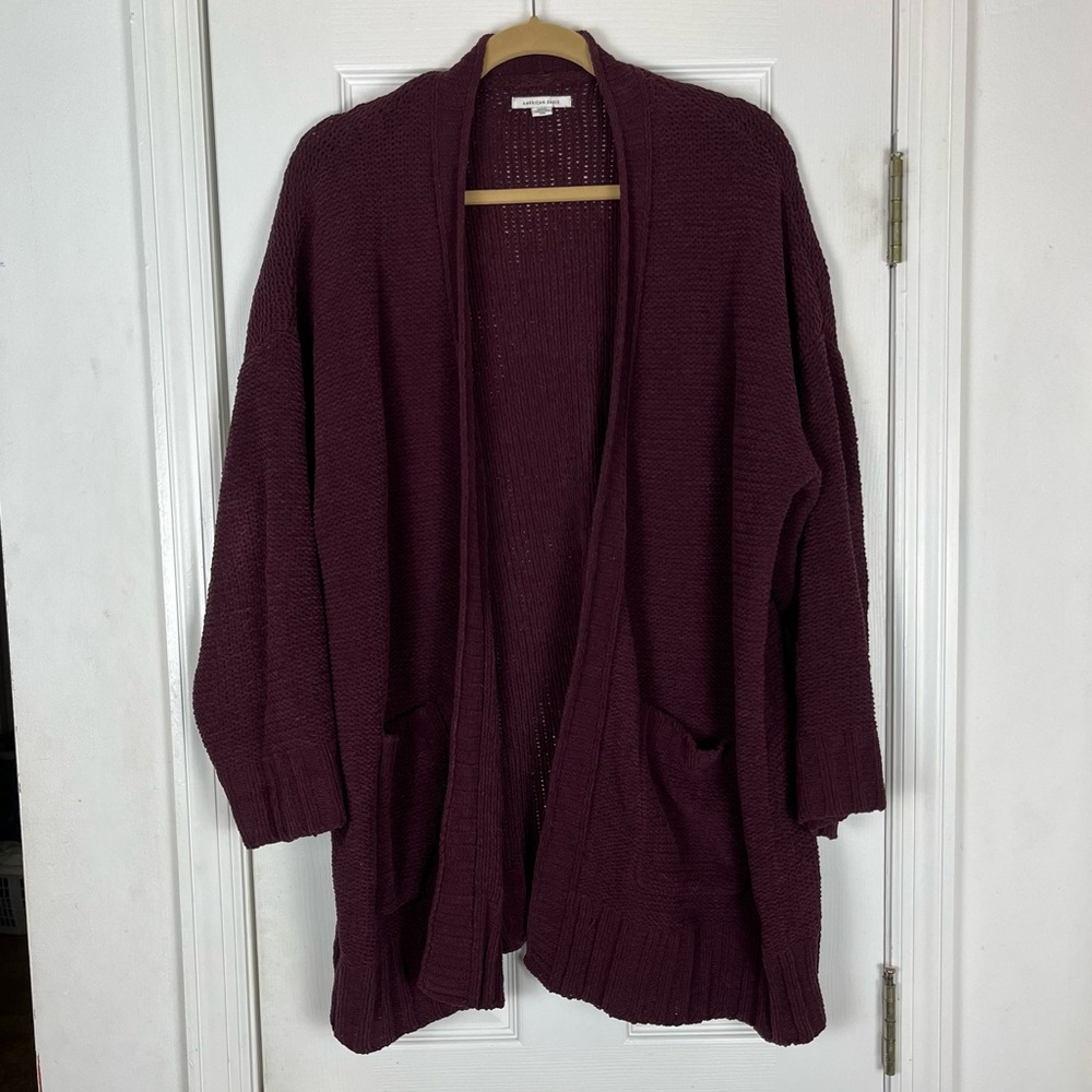 American Eagle Cozy Chunky Knit Open Front Cardigan Sweater
